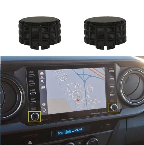 Turtle Den Radio Knobs Replacement for Toyota Tacoma V1 20202023 Set of 2 Knobs Matte Black Finish 3rd Gen Tacoma Accessories Durable Easy PressOn Installation Made in USA - Image 1