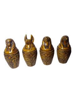 Generic Set Of 4 Egyptian Ancient Canopic Jars Canopy Jar Organs Storage Statue Statues Pharaoh Pharaohs Mythology 