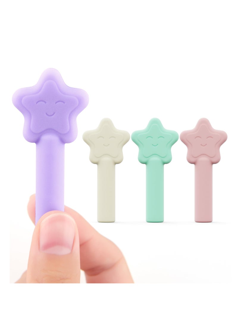 SYOSI 4 Pack Star Style Silicone Accessories, Multi Flavored Set Including Unflavored, Mint, Taro, Strawberry, Designed for Comfort and Easy Use, Ideal for Retainer Maintenance, Durable and Portable  - Image 1