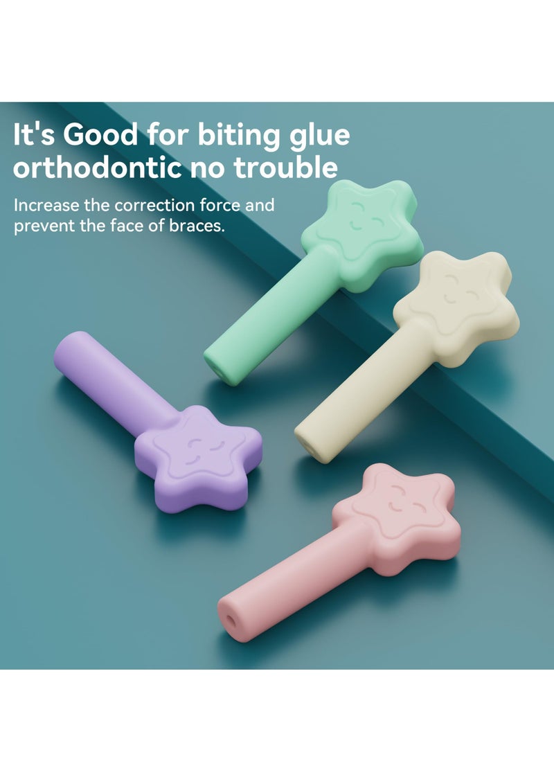 SYOSI 4 Pack Star Style Silicone Accessories, Multi Flavored Set Including Unflavored, Mint, Taro, Strawberry, Designed for Comfort and Easy Use, Ideal for Retainer Maintenance, Durable and Portable  - Image 5