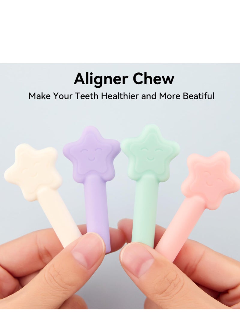 SYOSI 4 Pack Star Style Silicone Accessories, Multi Flavored Set Including Unflavored, Mint, Taro, Strawberry, Designed for Comfort and Easy Use, Ideal for Retainer Maintenance, Durable and Portable  - Image 4