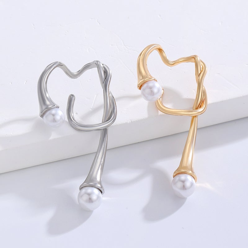 ofeankri European and American Style Irregular Pearl Ear Clips for Women - Minimalist Earrings for Non-Pierced Ears - Image 4