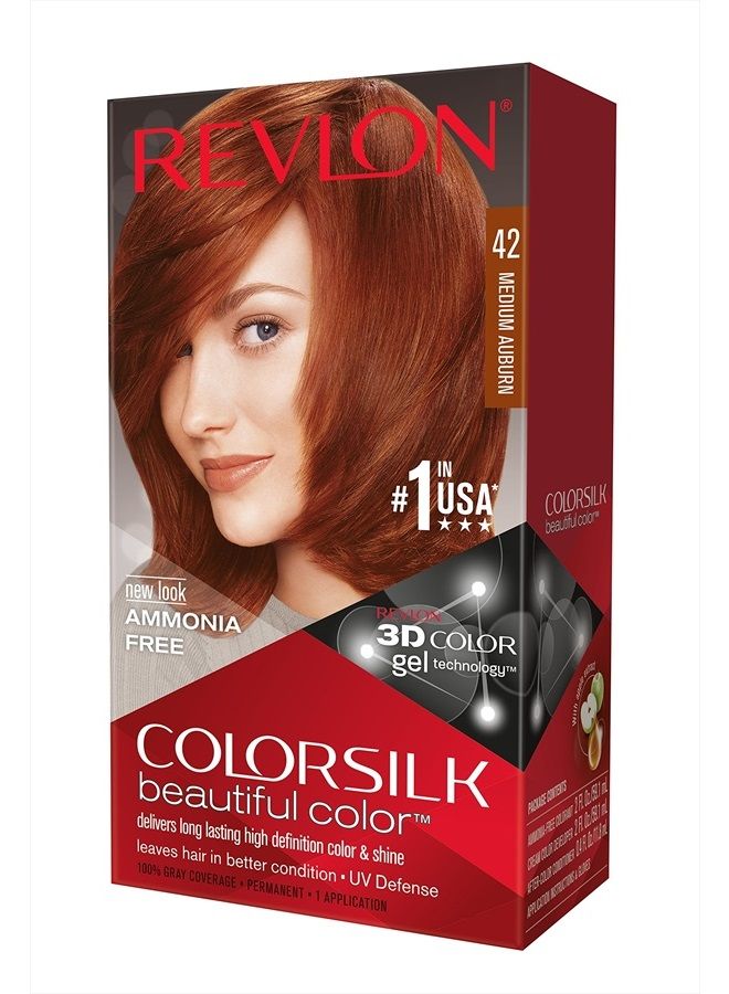 Revlon Colorsilk Haircolor, Medium Auburn, 4.40 Total Ounces (Pack of 1) - Image 1