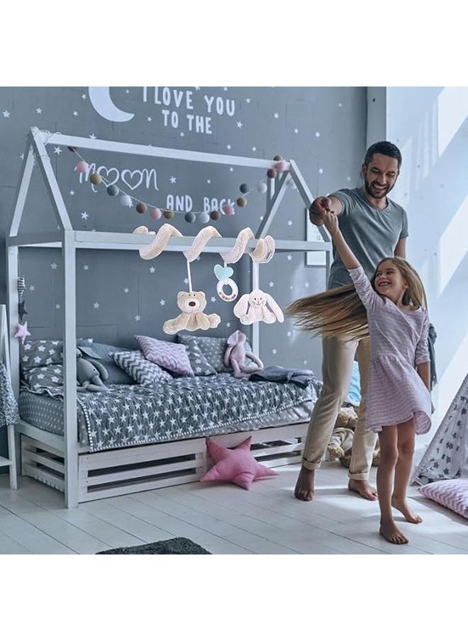 yongsheng - Rattles Playing On The Crib Hanging Bell Toy Set, Elegant Plush Toy for Cot Pram Crib Stroller with Hanging Rattles Soft Interactive Toy for Infants for Boys and Girls 1 Month + - Image 1