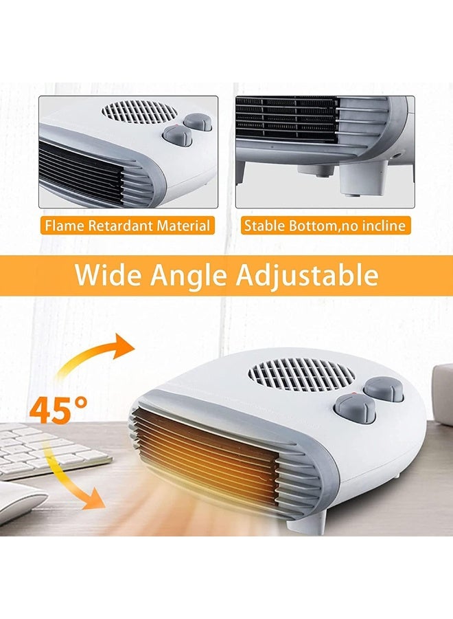 Nova NH1228 Portable Electric Fan Heater 1000W/2000W with Adjustable Thermostat, Low Profile Compact Room Heater for Bedroom, Office, Study Area & Small Spaces - Image 2