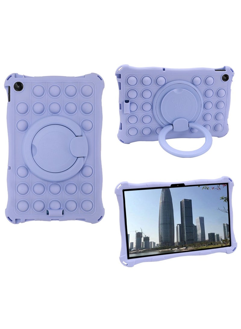 عام غطاء متوافق مع جهاز Lenovo Tab M10 الجيل الثالث مقاس 10.1 بوصة (طراز TB-328FU / TB-328XU) لعام 2022، غطاء أطفال مصنوع من السيليكون الناعم مع حامل دائري قابل للدوران 360 درجة وحزام كتف. - Image 1