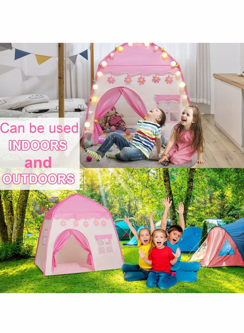 Excefore " Teepee Tent for Kids, Princess Castle Game Tent, Foldable Kids Play Tent , Children's Playhouse for Indoor & Outdoor, Best Gift for Children, Large Indoor/Outdoor Tent for Boys & Girls (Pink) " - Image 4