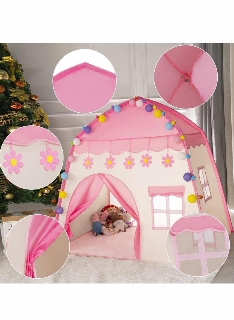 Excefore " Teepee Tent for Kids, Princess Castle Game Tent, Foldable Kids Play Tent , Children's Playhouse for Indoor & Outdoor, Best Gift for Children, Large Indoor/Outdoor Tent for Boys & Girls (Pink) " - Image 3