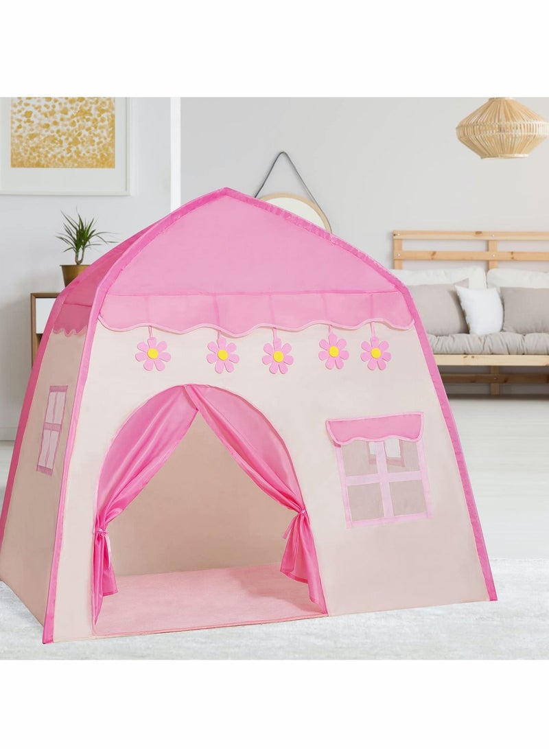 Excefore " Teepee Tent for Kids, Princess Castle Game Tent, Foldable Kids Play Tent , Children's Playhouse for Indoor & Outdoor, Best Gift for Children, Large Indoor/Outdoor Tent for Boys & Girls (Pink) " - Image 1