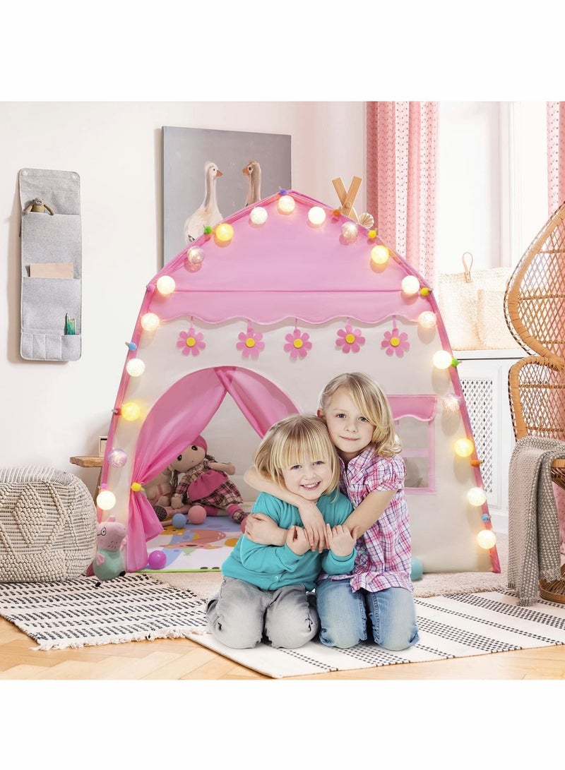 Excefore " Teepee Tent for Kids, Princess Castle Game Tent, Foldable Kids Play Tent , Children's Playhouse for Indoor & Outdoor, Best Gift for Children, Large Indoor/Outdoor Tent for Boys & Girls (Pink) " - Image 2