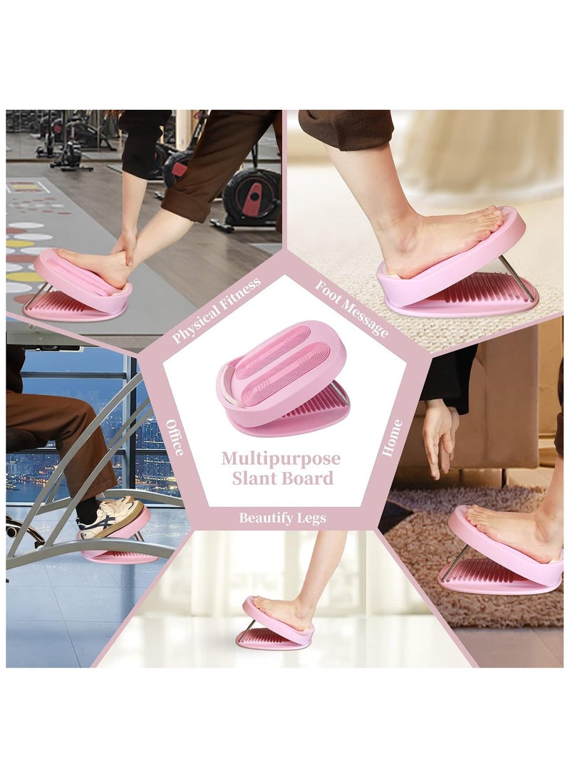 Generic Slant Board, Portable Plastic Calf Stretcher, Adjustable Slant Board for Calf Stretching Squats, Non Slip Incline Board, Stable Calf Stretch, Squat Wedge (Pink)  - Image 2