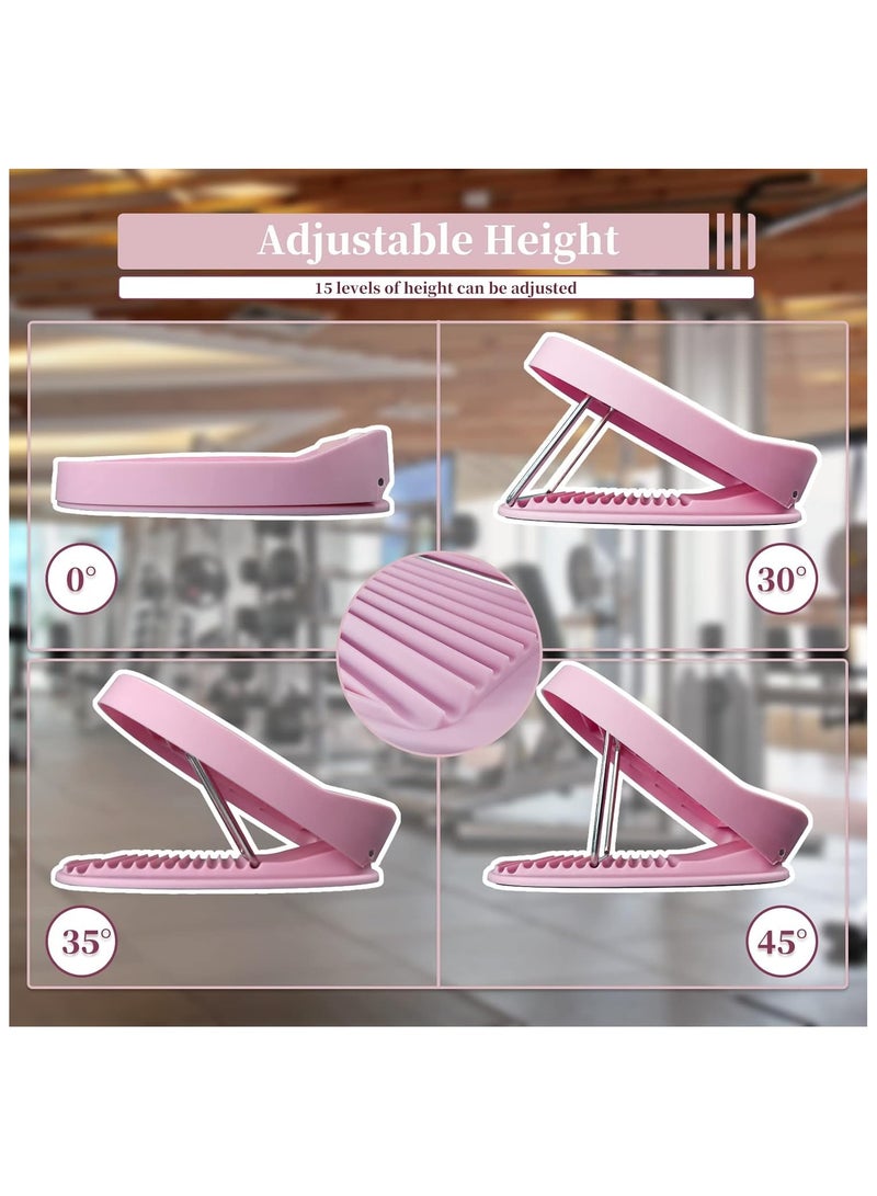 Generic Slant Board, Portable Plastic Calf Stretcher, Adjustable Slant Board for Calf Stretching Squats, Non Slip Incline Board, Stable Calf Stretch, Squat Wedge (Pink)  - Image 4