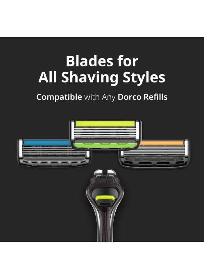 DORCO Pace 6 Pro 6-Blade System Razor - 1 Handle + 2 Heads - Image 5