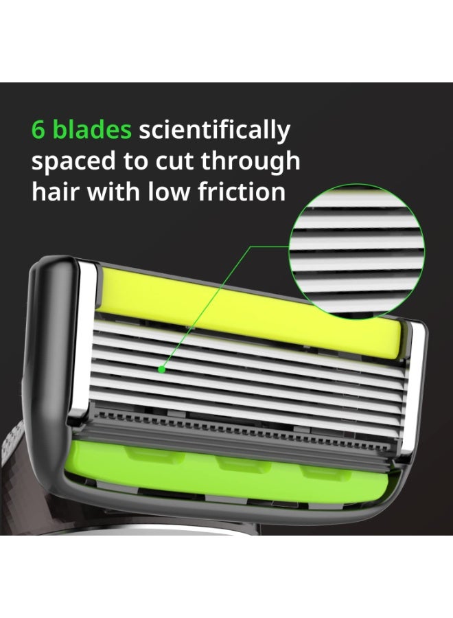 DORCO Pace 6 Pro 6-Blade System Razor - 1 Handle + 2 Heads - Image 3