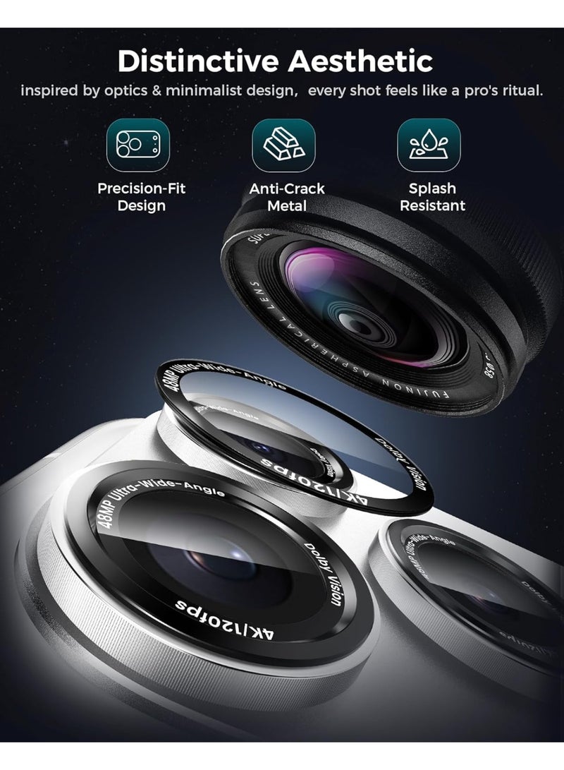 Glass ompatible for iPhone 17 Pro Max Camera Lens Protector  1-Pack Aluminum Alloy Metal Cover with HD Tempered Glass, Pro Camera Style, Shatter-Resistant, Scratch-Proof, Case Friendly silver - Image 5