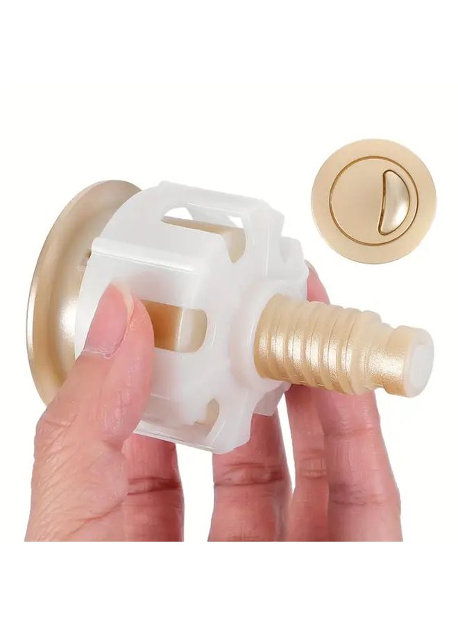 Universal Silvery Round Dual Switch Toilet Remote Control Button - Image 2