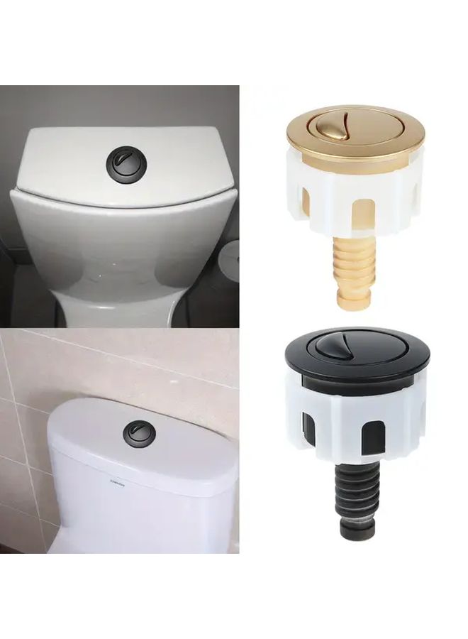 Universal Silvery Round Dual Switch Toilet Remote Control Button - Image 1