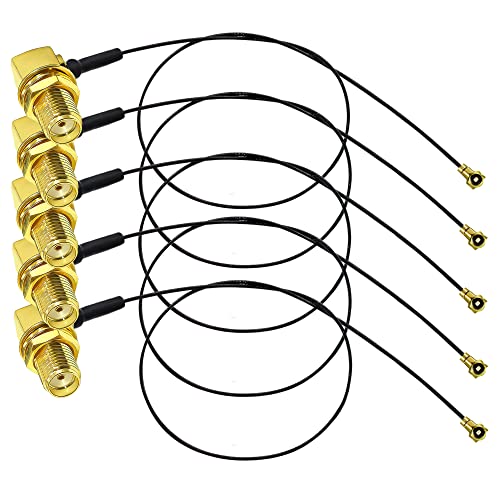TUOLNK SMA to U.FL IPX Pigtail WiFi Antenna Extension Cable - Right Angle SMA Female, 12 inch (30cm), 5 pcs - Image 1