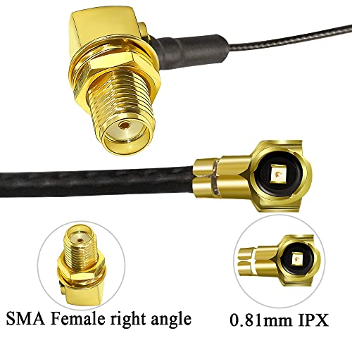TUOLNK SMA to U.FL IPX Pigtail WiFi Antenna Extension Cable - Right Angle SMA Female, 12 inch (30cm), 5 pcs - Image 3
