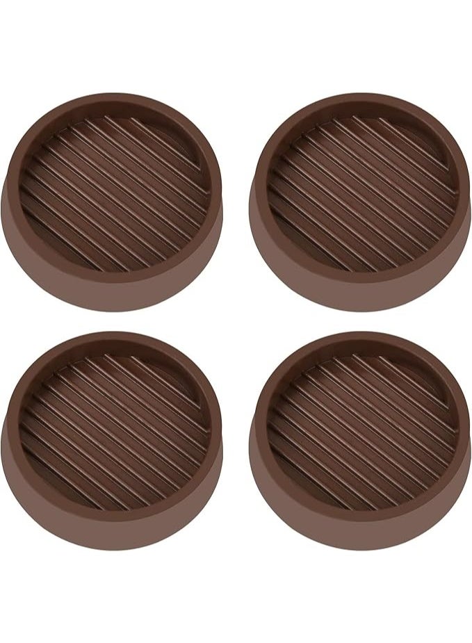 4 Pack 2X2 Inches Caster Cups, Round Rubber Furniture Cups with Anti-Sliding Floor Grip, Non Slip Furniture Pads, Floor Protectors, for Couch, Chair, Feet, and Bed Stoppers - Image 1