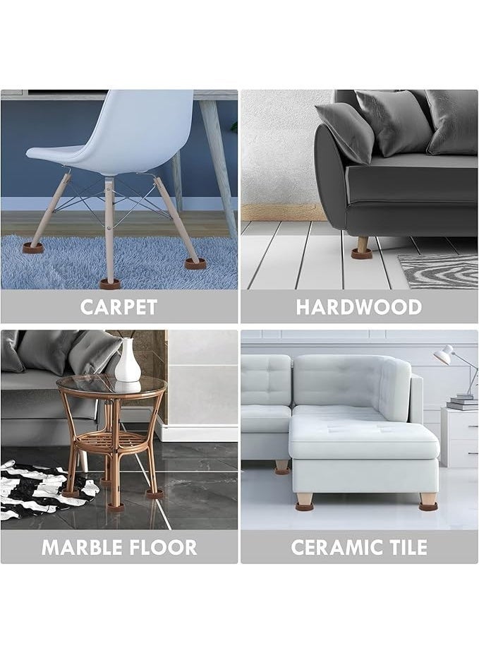 4 Pack 2X2 Inches Caster Cups, Round Rubber Furniture Cups with Anti-Sliding Floor Grip, Non Slip Furniture Pads, Floor Protectors, for Couch, Chair, Feet, and Bed Stoppers - Image 3