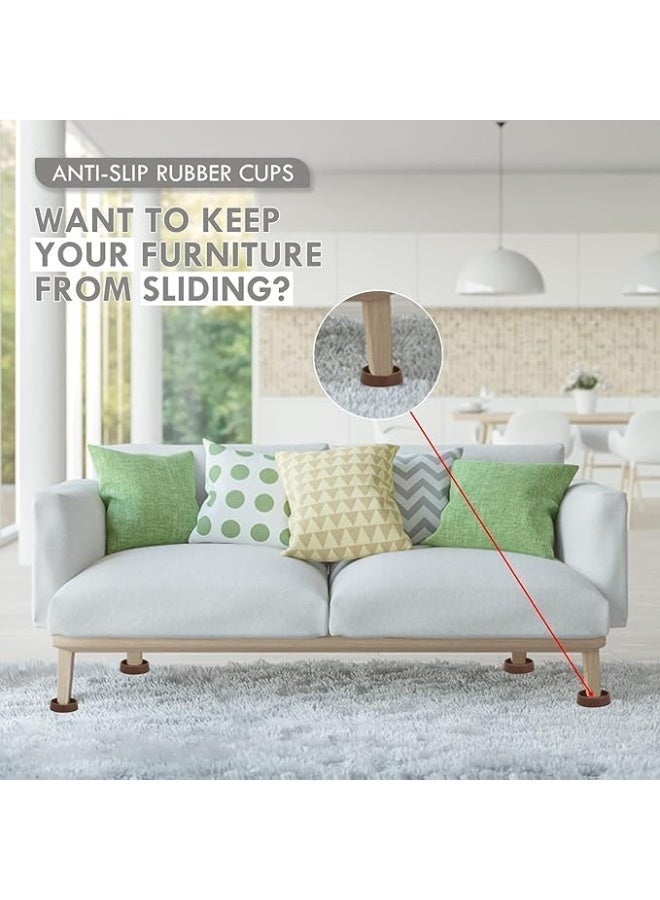 4 Pack 2X2 Inches Caster Cups, Round Rubber Furniture Cups with Anti-Sliding Floor Grip, Non Slip Furniture Pads, Floor Protectors, for Couch, Chair, Feet, and Bed Stoppers - Image 4