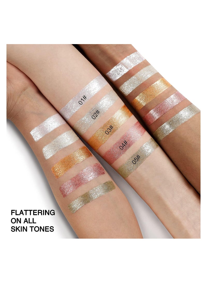 BP مجموعة قلم مكياج عيون سائل لامع بـ 10 ألوان، كحل لامع معدني ذهبي متعدد الألوان، كحل لامع مقاوم للماء يدوم طويلاً، مجموعة أقلام ظل عيون سائلة… - Image 4