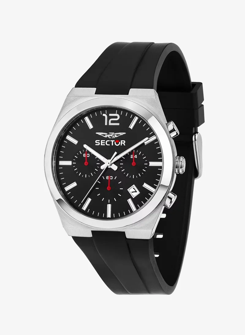 C300 Men's Chronograph Analog Watch - Black Dial, 42mm Metal Case, Black Silicone Strap, Quartz, 50M Water Resistant - R3271301001