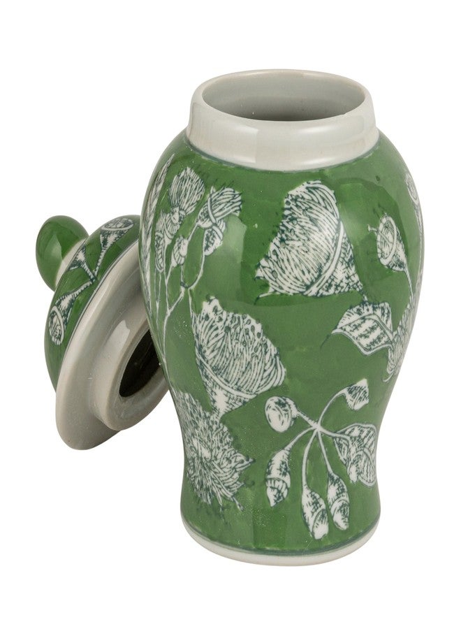 Creative Co-op جرة زنجبيل خزفية مزخرفة من كرييتيف كوو مع غطاء مقبب، أخضر - Image 5