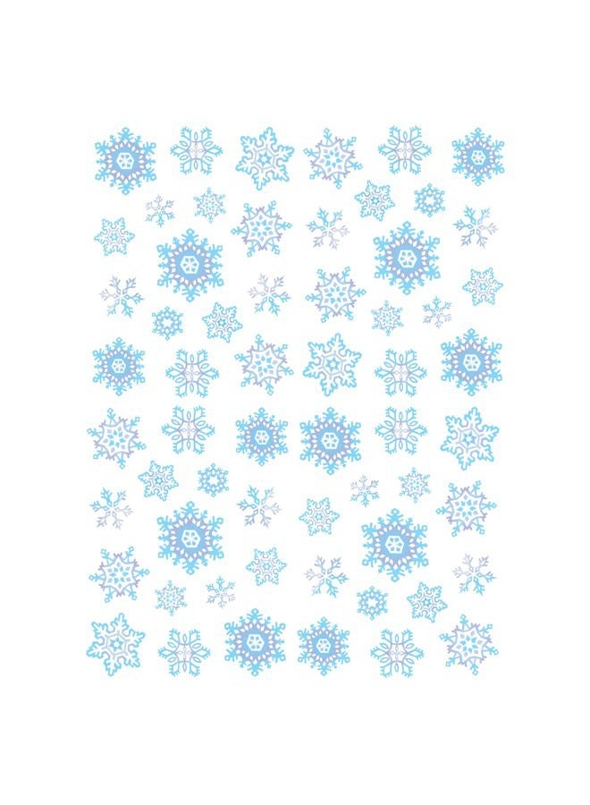 Beistle 4-Sheet Snowflake Stickers, Blue/Grey/White Winter Season Decorations, Snowy Decor & Festive Holiday Crafts, 15 Snowflake Icons Per Sheet - Image 1