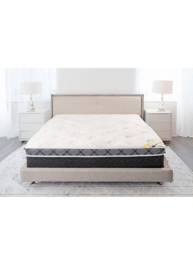 Almutlaq Furniture Glitter Latex Euro-Top Hybrid - Latex Foam and Pocket Springs Mattress For Premium Sleep Comfort Experience And Temperature Regulation - Double Size 200x120x29 CM - Color: White Grey Black  - Image 5