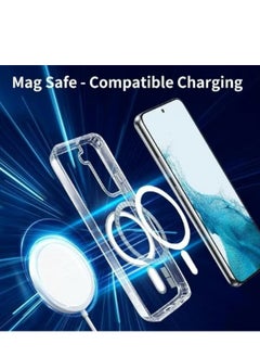 Magnetic Samsung Galaxy S22 Plus, Magnetic Case, Compatible with MagSafe Wireless Charging, Anti-Scratch Bumper Cover (Clear), TPU - PC  - Image 3
