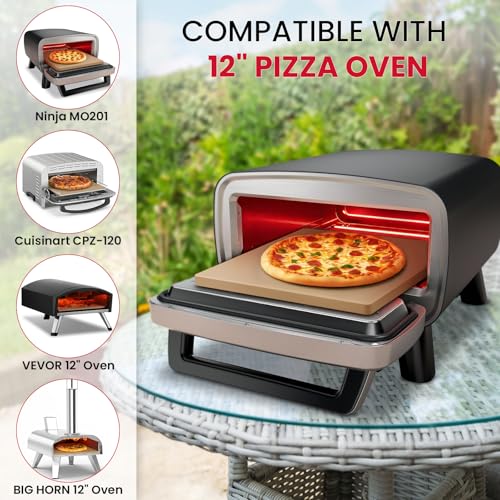 Unicook Pizza Stone for Oven and Grill, 12 inch Square Bread Baking Stone, Cordierite Baking Pan, Thermal Shock Resistant, Making Crispy Crust Pizzas, Bread, Cookie and More - Image 3