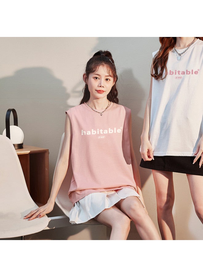 TonLion Women's Knit Text Front Sleeveless Vest Fashion Niche Korean Style - Image 2