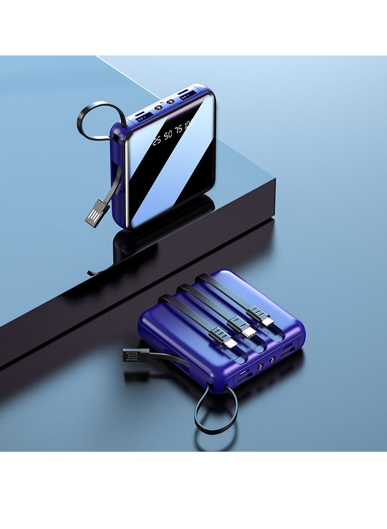 Generic - The New Model Comes With Four-wire Full Mirror Digital Display Power Bank 10000 Mah Large Capacity Portable Power Bank (blue) - Image 1