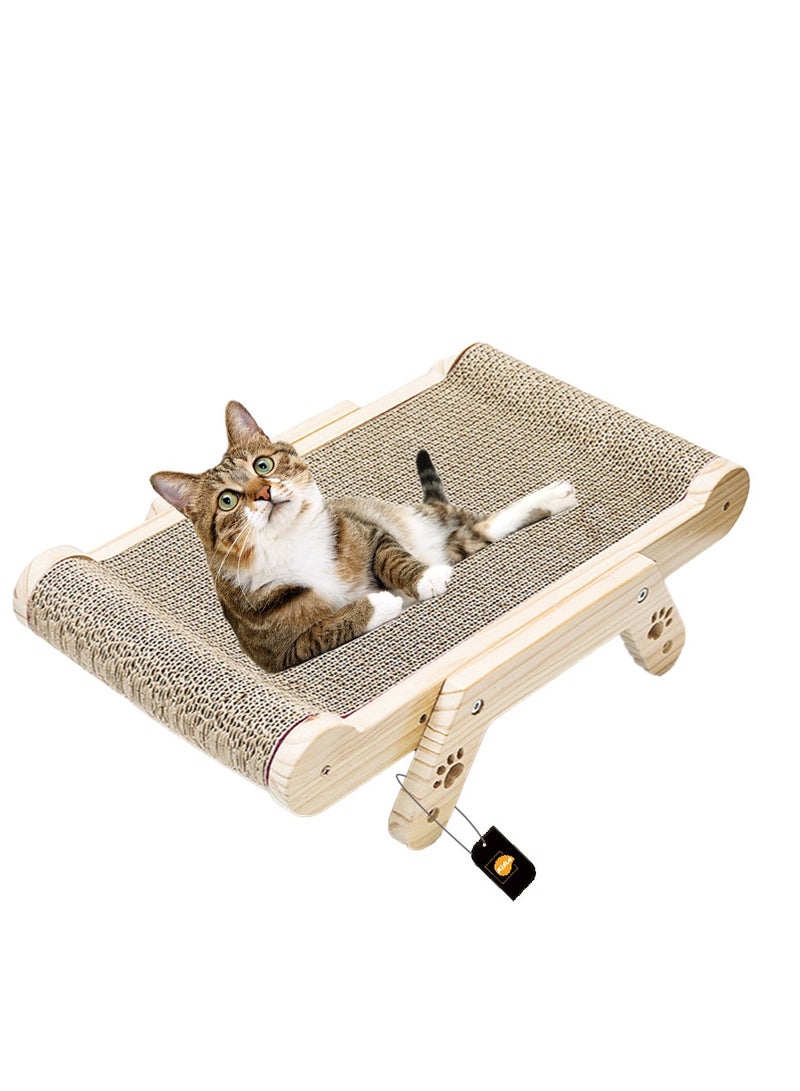 Kidle Cat Scratching Board Solid Wood Deformable Cat Scraper With Replacement Scratcher - Image 1