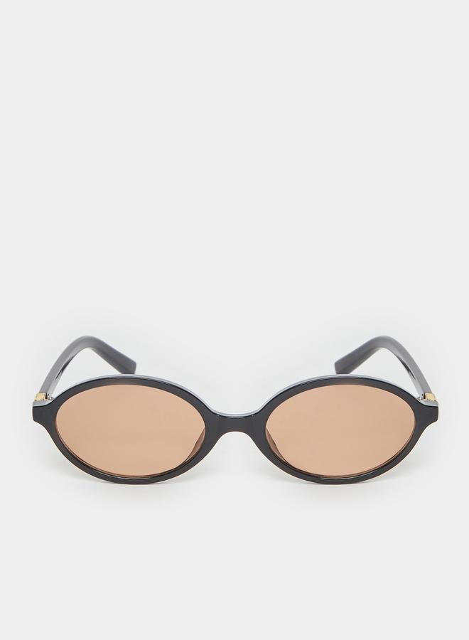 ستايلي نظارة شمسية بيضاوية بعدسات صلبة بتصميم سرج أنف - Image 2