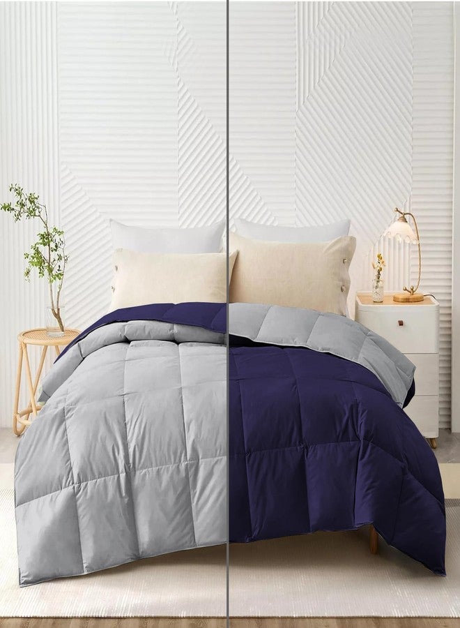 AYANSHI BEDDING Super Soft 100 GSM Ac Blanket/Ac Comforter Single Bed Summer Comforter Microfibre Lightweight (60" X 90" Inches) - Single Bed Comforter - Navy Blue/Silver Grey Color - Image 1