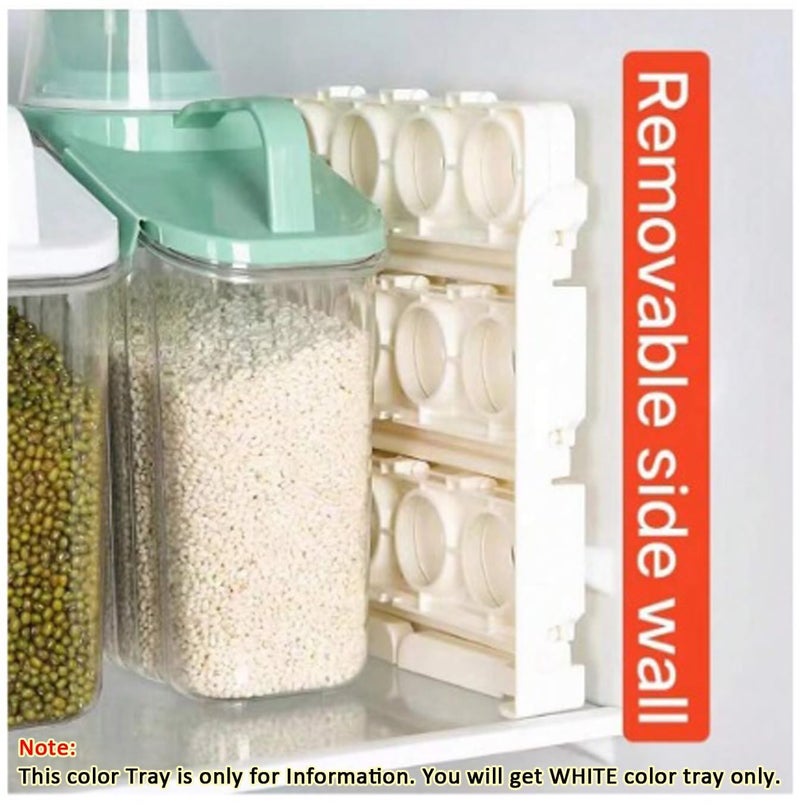 HOMENITY Egg Storage Box Refrigerator Side Door 24 Egg Storage Box 3 Layer Egg Grid DropResistant Egg Holder Folding Egg Holder Folding Egg Box - Image 3