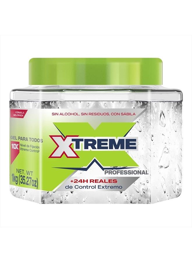 Wetline Wet Line Xtreme Professional Mexican Hair Styling Gel Clear Cap 35.27 oz / 1 kg with Aloe (directions and ingredients in Spanish)  - Image 1