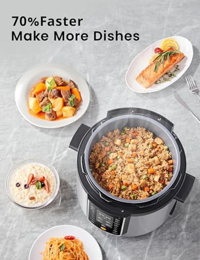 Comfee' Comfee Pressure Cooker 6 Quart With 13 Cooking Functions, Olla De Presion Non-Stick Pot Yogurt Maker Rice Cooker Slow Cooker Saut Steamer, Healthy Ceramic Inner Pot - Image 3