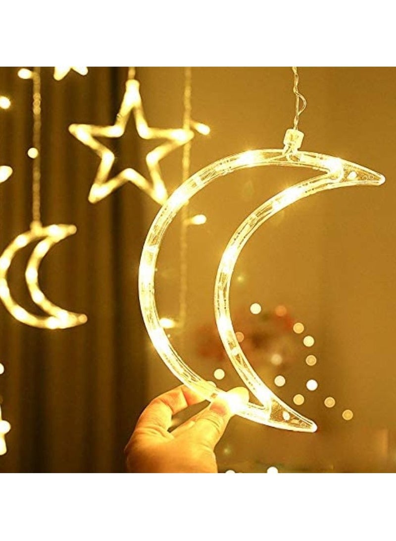 هلالفل سلسلة إضاءة LED ديكورية هلالفل على شكل ستارة | أضواء خيالية للاستخدام الداخلي والخارجي | ديكور منزلي في رمضان والعيد | إضاءة معلّقة لغرفة النوم - Image 4