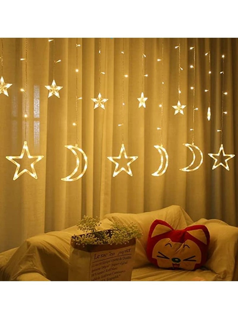 هلالفل سلسلة إضاءة LED ديكورية هلالفل على شكل ستارة | أضواء خيالية للاستخدام الداخلي والخارجي | ديكور منزلي في رمضان والعيد | إضاءة معلّقة لغرفة النوم - Image 5