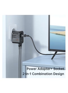 Mcdodo Mcdodo Ultra-Versatile Travel Adapter 30W - 3 USB + 1 Type-C Fast Charger, Compact International Power Adapter with UK/US/AU/EU Plugs, 100-240V Input, Child-Proof Safety, 8A Fuse Protection, Supports PD3.0, QC3.0, and More (Black)  - Image 4