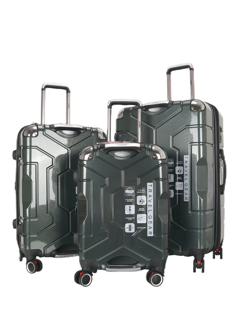 ستارجولد طقم حقائب سفر بعجلات من 3 قطع TPC عجلات جانبية صلبة مع قفل TSA - Image 1