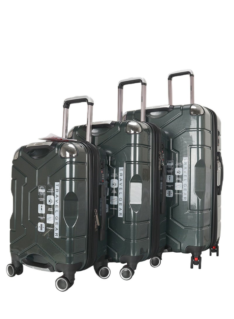 ستارجولد طقم حقائب سفر بعجلات من 3 قطع TPC عجلات جانبية صلبة مع قفل TSA - Image 2