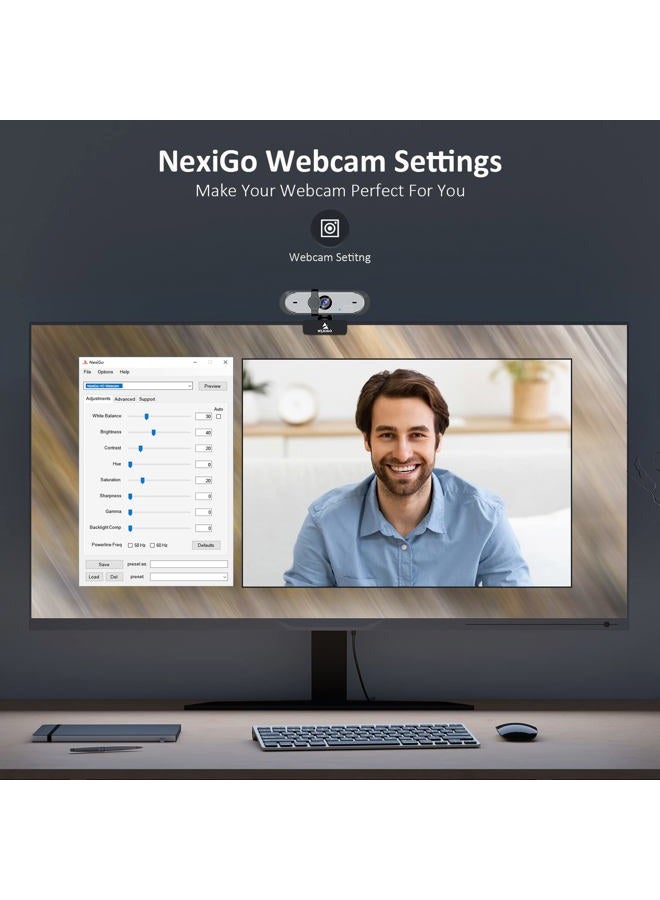 NEXIGO AutoFocus 1080P 60FPS Webcam with Dual Microphone & Privacy Cover, 2021 N660P Pro HD USB Computer Web Camera, for OBS Gaming Zoom Meeting Skype FaceTime Teams - Image 4