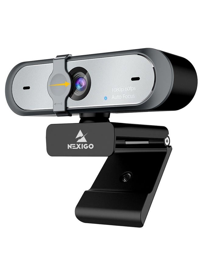 NEXIGO AutoFocus 1080P 60FPS Webcam with Dual Microphone & Privacy Cover, 2021 N660P Pro HD USB Computer Web Camera, for OBS Gaming Zoom Meeting Skype FaceTime Teams - Image 1