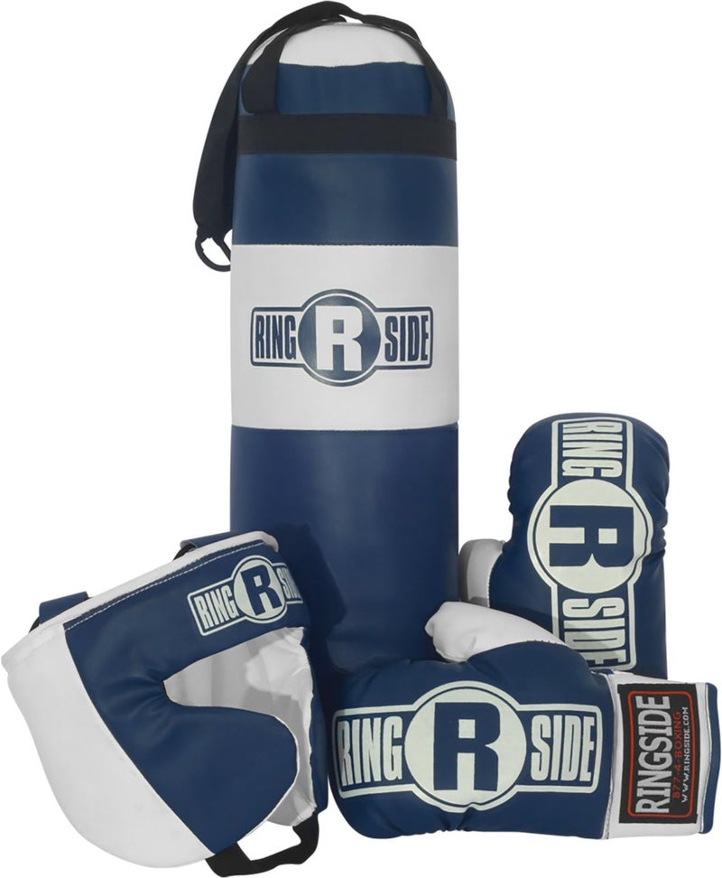 Ringside طقم ملاكمة للأطفال (من 2 إلى 5 سنوات)، مجموعة متنوعة مع حقيبة ملاكمة، قفازات ملاكمة، وواقٍ للرأس للملاكمة، MMA، موياي تاي، وكيك بوكسينغ، مجموعة ألعاب رياضية للشباب للأولاد والبنات، زرقاء - Image 1