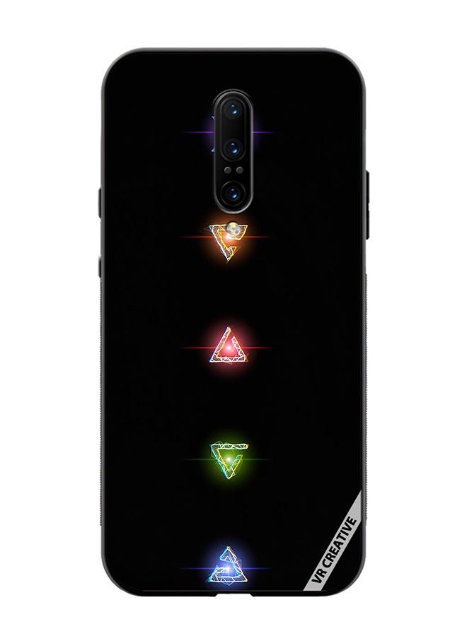 VR CREATIVE Protective Case Cover For OnePlus 7 Pro Neon Lights Diamond Shapes Design Multicolour - Image 1
